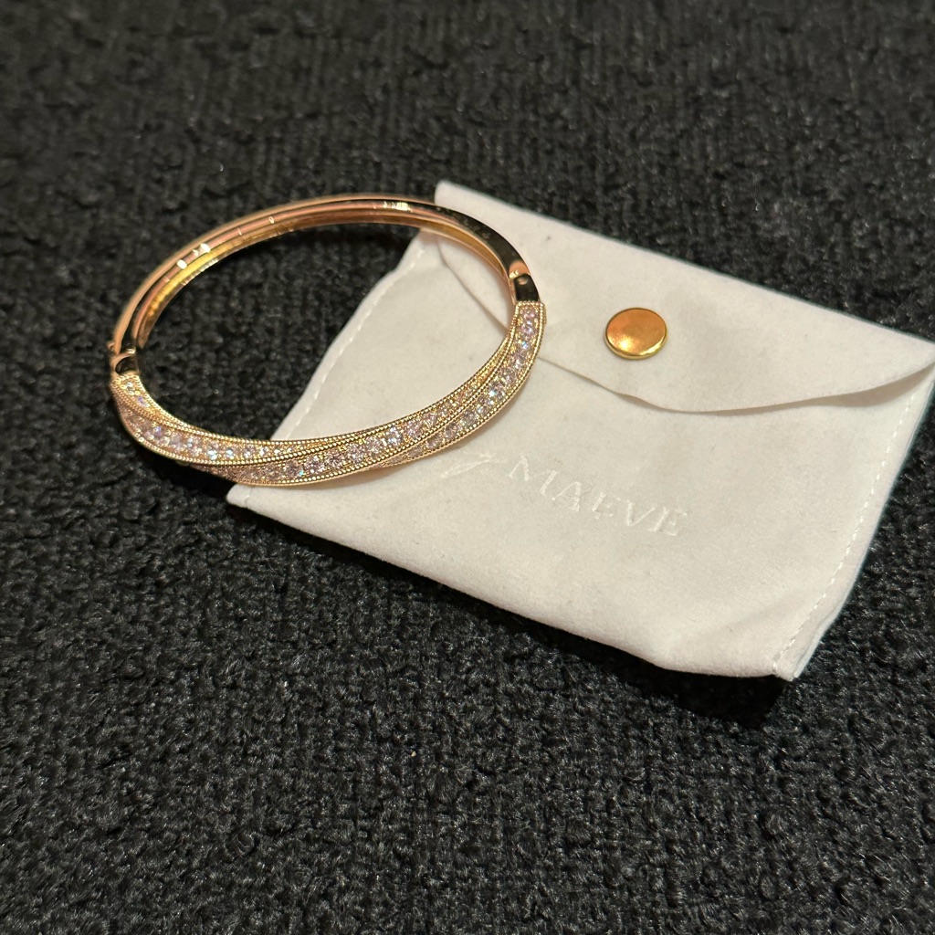 Heymaeve Verona Bangle 18k Gold Plated Cubic Zirconia Stones *Blogger*